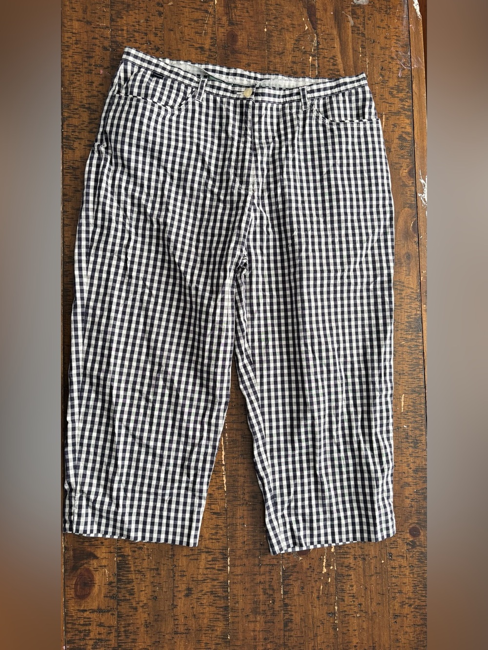 Ralph Lauren Black & White Gingham Capris